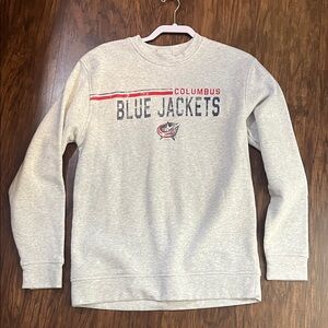 NHL Columbus Blue Jackets Gray Crewneck Sweater